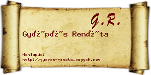 Gyöpös Renáta névjegykártya